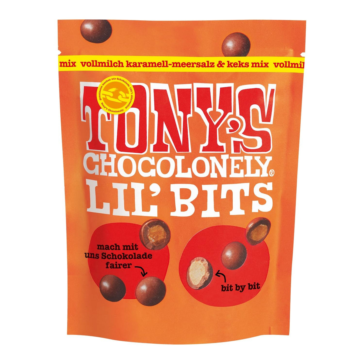 Lil'Bits, teljes tej karamell tengeri só és süti keverék, 120 gramm Naty Shop csokoládé cukorka