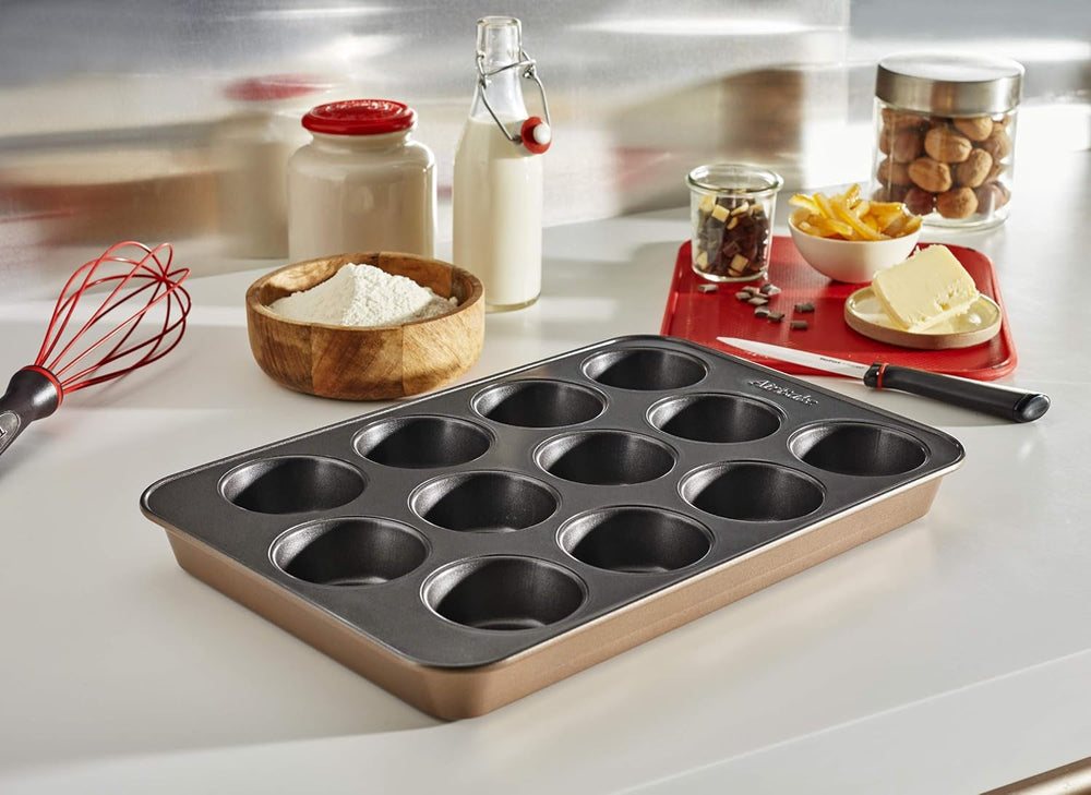 Tefal Airbake J2555014 Muffinform, Antihaftbeschichtung, Karbonstahl, Braun, 29 X 41 cm Sütőformák és tálcák Naty Shop