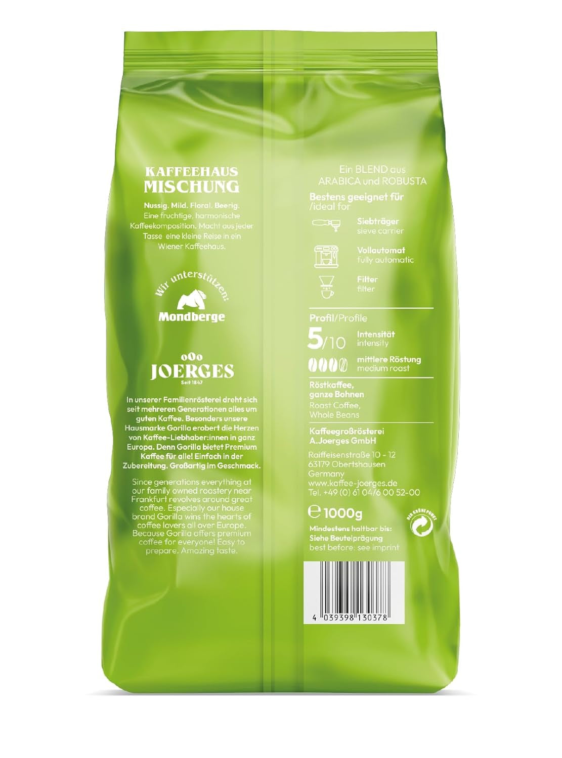 Joerges kávéházi keverék, 1 kg (A kiszerelés változhat) Naty Shop kávé