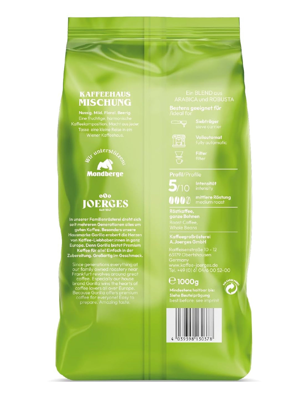 Joerges kávéházi keverék, 1 kg (A kiszerelés változhat) Naty Shop kávé