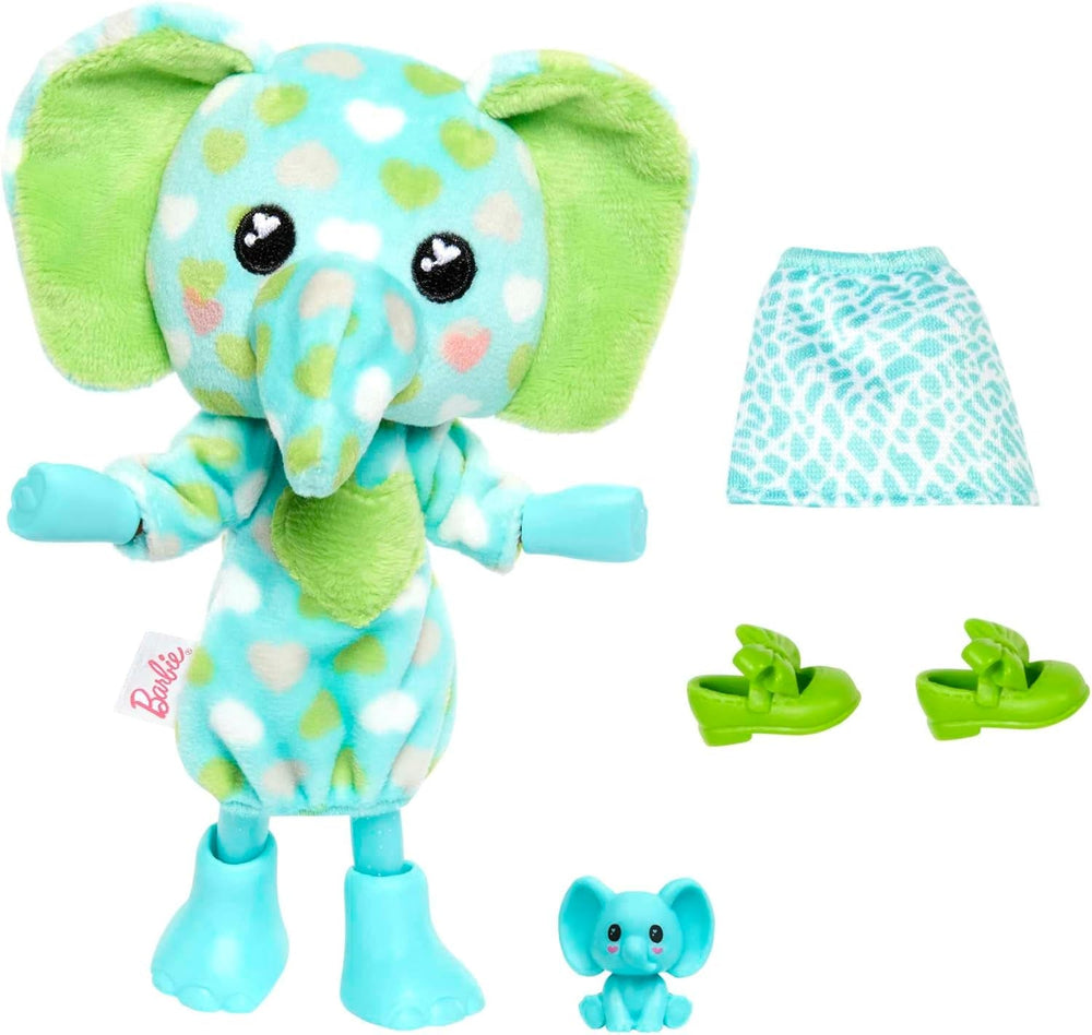 Barbie Cutie Reveal, Chelsea Puppe mit Elefantenzubehör, 7 Überraschungen, Haustier, Farbwechseleffekt, inkl Cutie Reveal Puppe, Geschenk für Kinder, Spielzeug ab 3 Jahre,HKR13