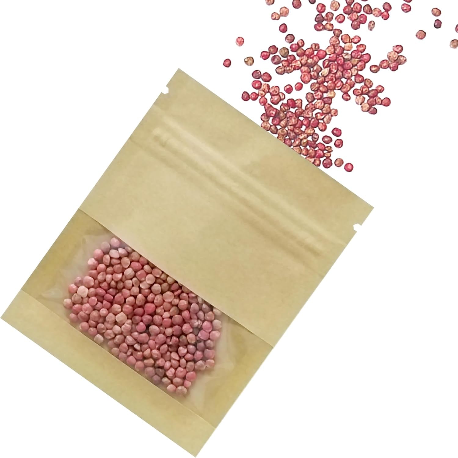Kleine Wiederverschließbare Samen Münze Umschläge Taschen Mit Klarem Fenster Brown Kraftpapier Heat Seal Pakete Für Münzen Blume Gemüse Samen Lagerung Probe Taschen (100, 7X9Cm)