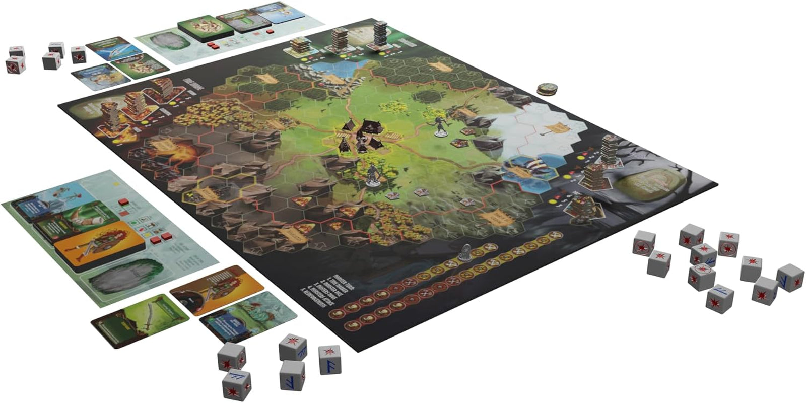 Sors: Defenders of Grimhelm, ELSNER Games, Cooperative Fantasy Társasjáték, Tower Defense stratégia, 1-4 játékos, 14 év felettiek, Epic Adventure, Heroes & Magic, Taktikai játék, FryxGames