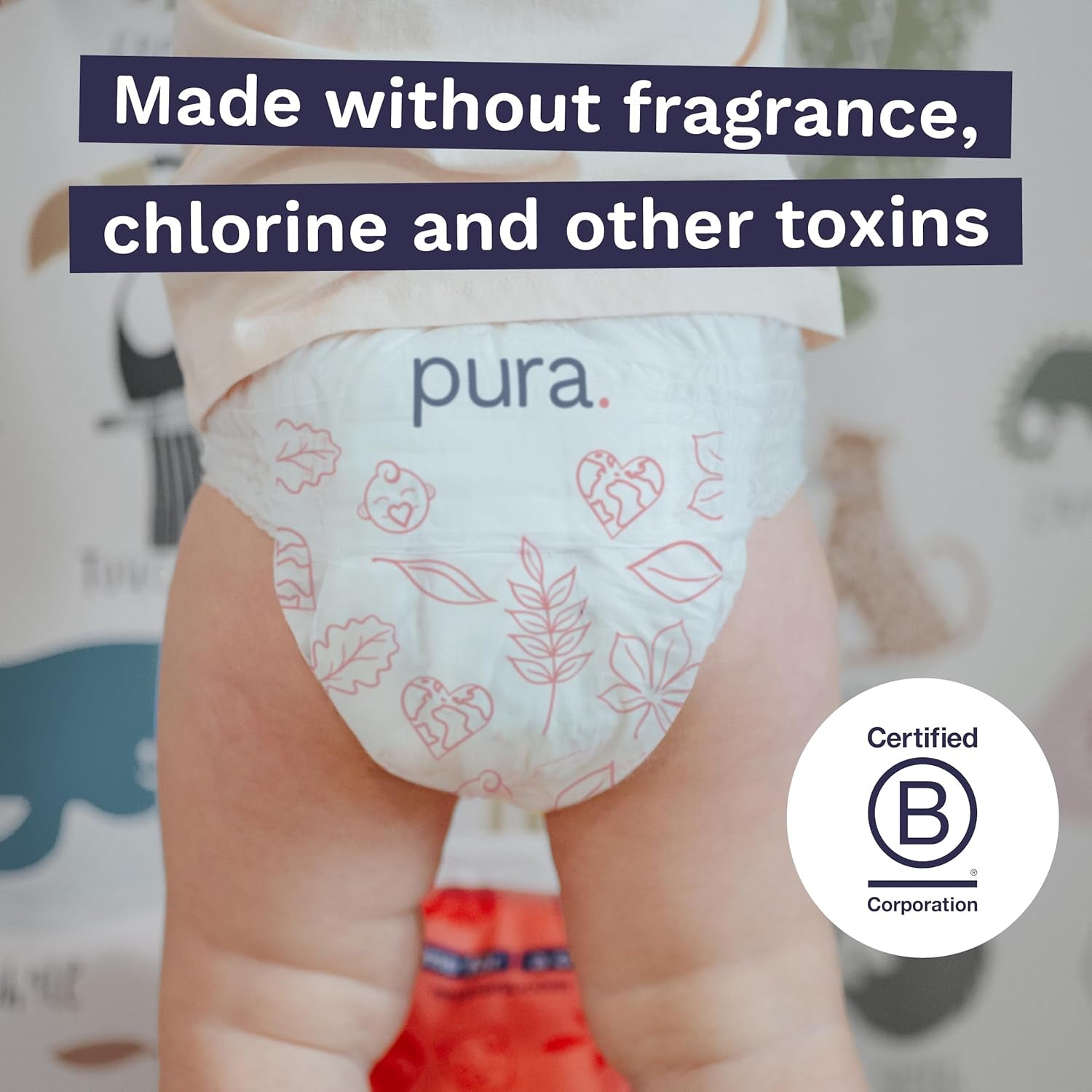 Környezetbarát bugyi, 7-es méret (17 kg+), 16db, Eldobható fehérnemű érzékeny és allergiás bőrre, Illatanyagmentes, Oldalra húzott