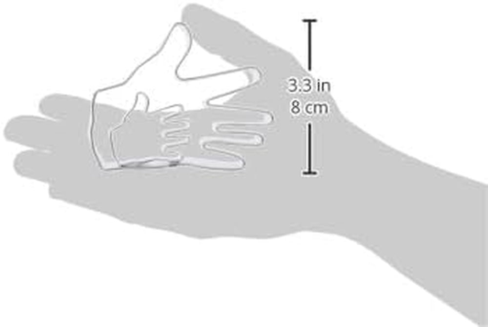 SC619 Forme de tăiat fursecuri și tort cu motiv de mână, dimensiuni mici și mari, asortate, oțel inoxidabil, argintiu, 10 x 2 x 9 cm, 2 bucăți