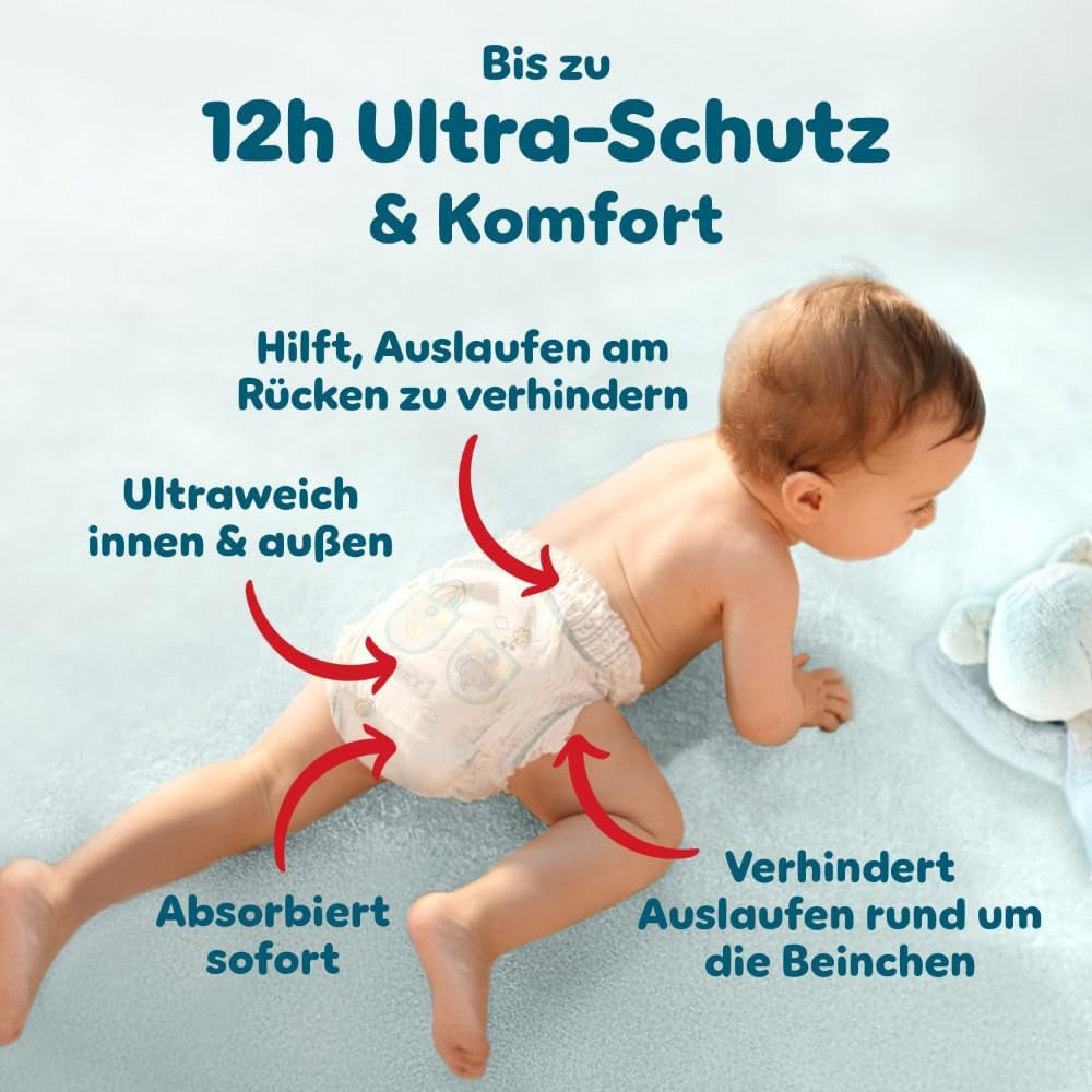 Pampers Premium Protection Pants 5-ös méret, 144 pelenka, 11 kg - 17 kg, 360°-ban állítható, puha szivárgásgátló mandzsettával az optimális kényelem és védelem érdekében