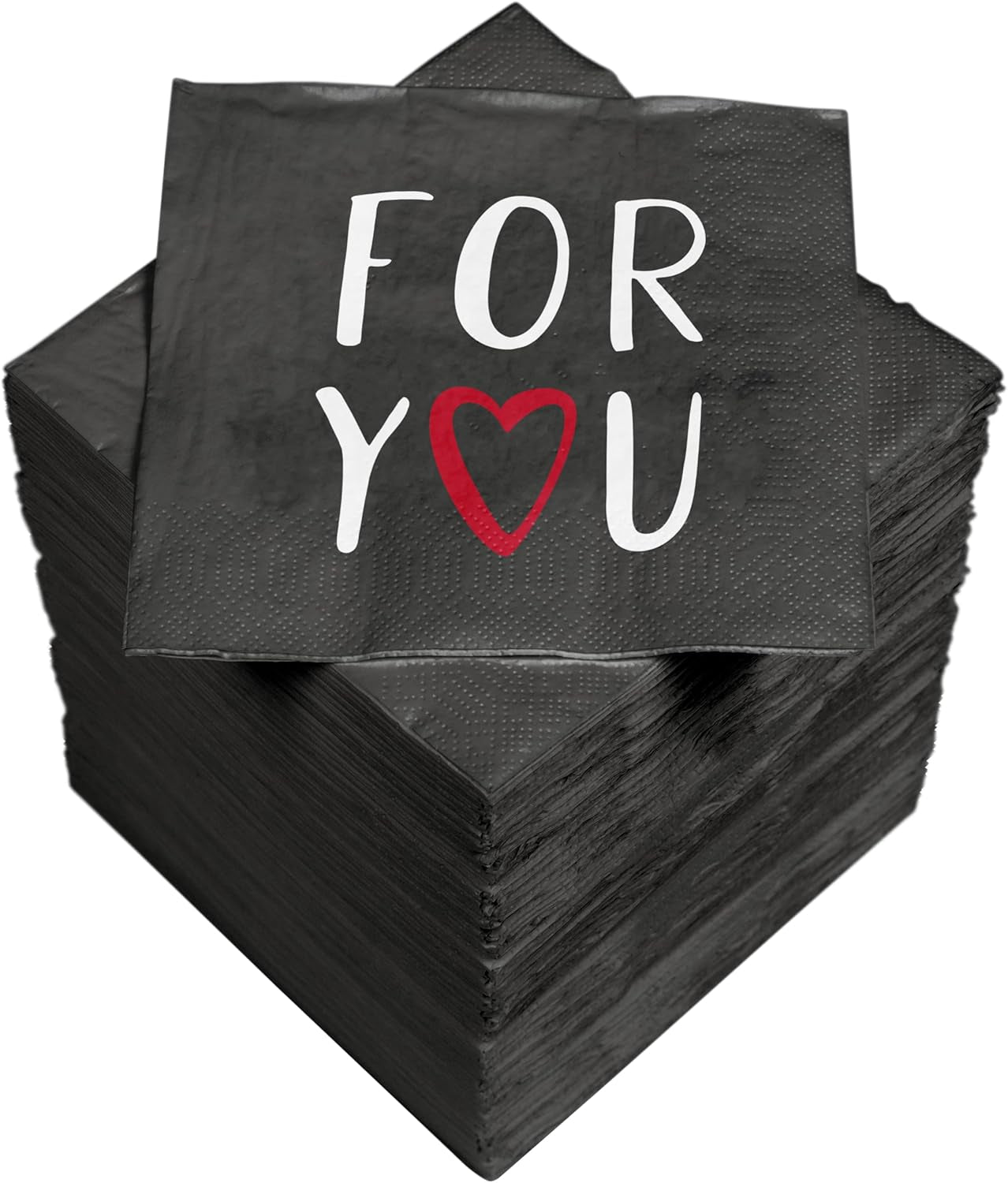 Șervețele de cocktail HEKU 'Schön Dass Du Da Bist', 3 straturi, 25X25Cm, 150 bucăți I Design elegant I Ideal pentru sărbători I Practic ambalate