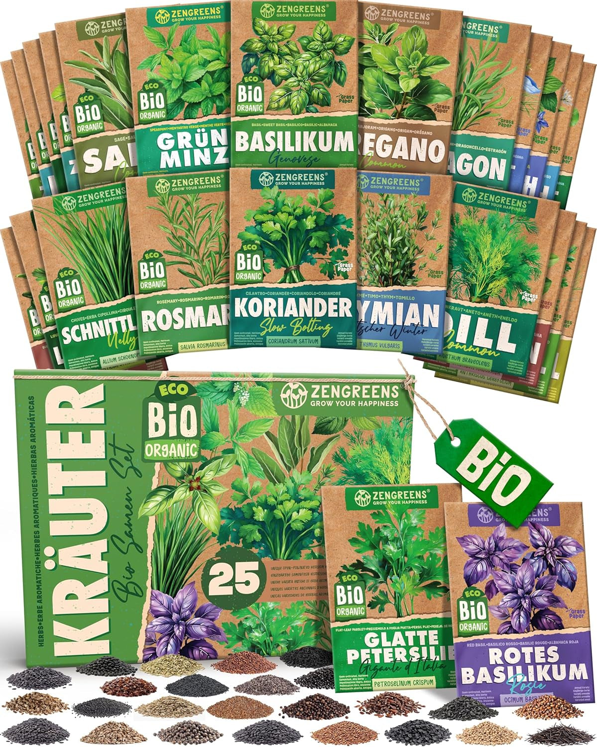 Bio bazsalikommagok 6-6 db-os készletben a könnyű termesztéshez kertben, erkélyen vagy emelt ágyásban - Vetőmagok - Palánták