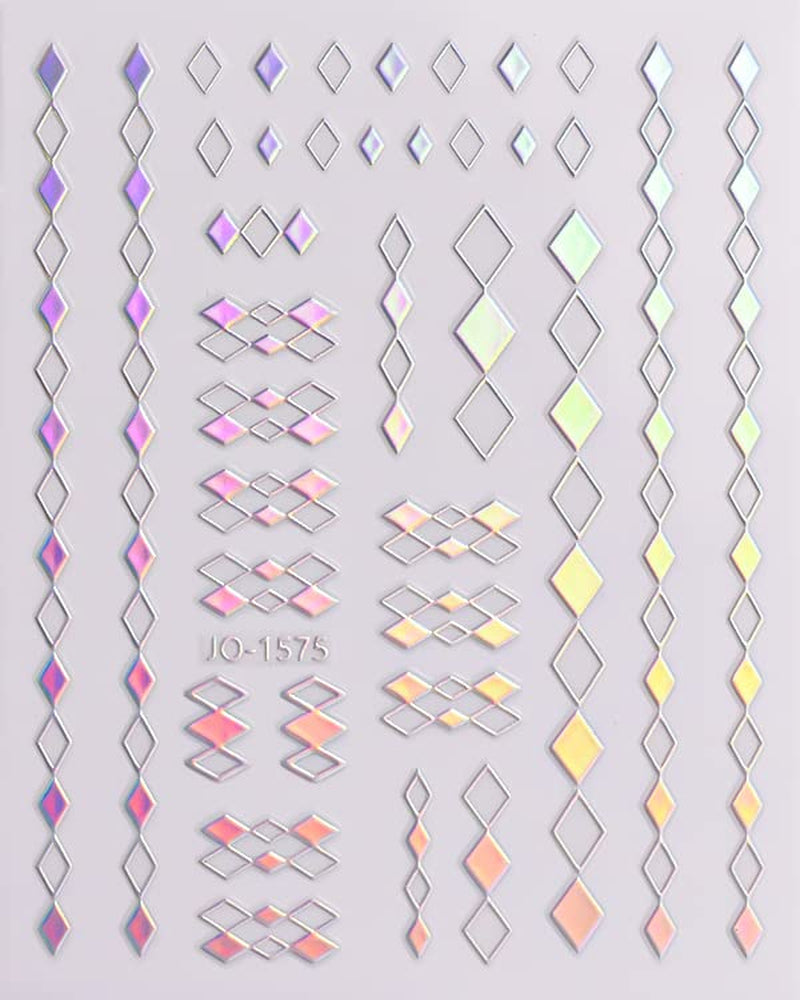 JMEOWIO Nagelsticker Aurora 12 Blatt Nail Art Sticker Selbstklebend Nagelaufkleber Holografisch Dekoration Nageldesign Zubehör