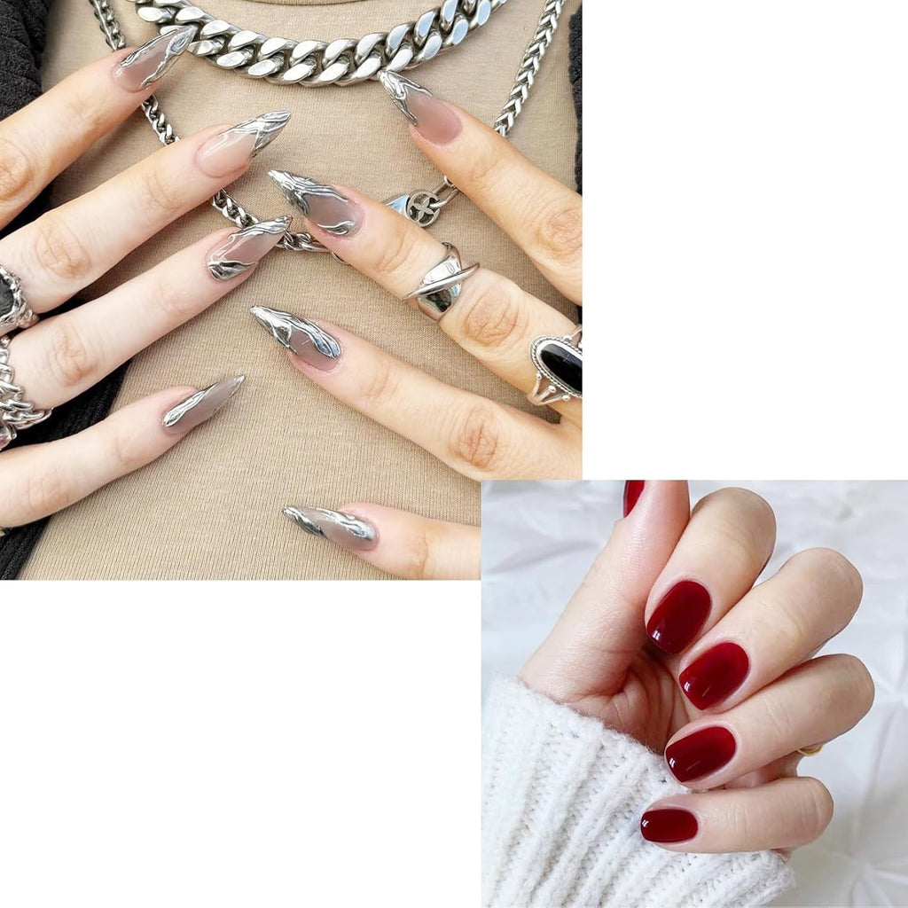 Set unghii false cu adeziv - Unghii false franțuzești - 24 bucăți, design pătrat scurt, gradient alb roz, unghii artificiale, manichiură balerină (gradient roz scurt)