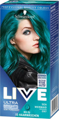 Schwarzkopf LIVE Ultra Brights Semi-Permanent Hair Colour 097 Mermaid (3 x 80 ml), colorare pentru rezultate intense sau culori pastelate, rezistă la 12-15 spălări, cu balsam de îngrijire Vopsea pentru par Naty Shop