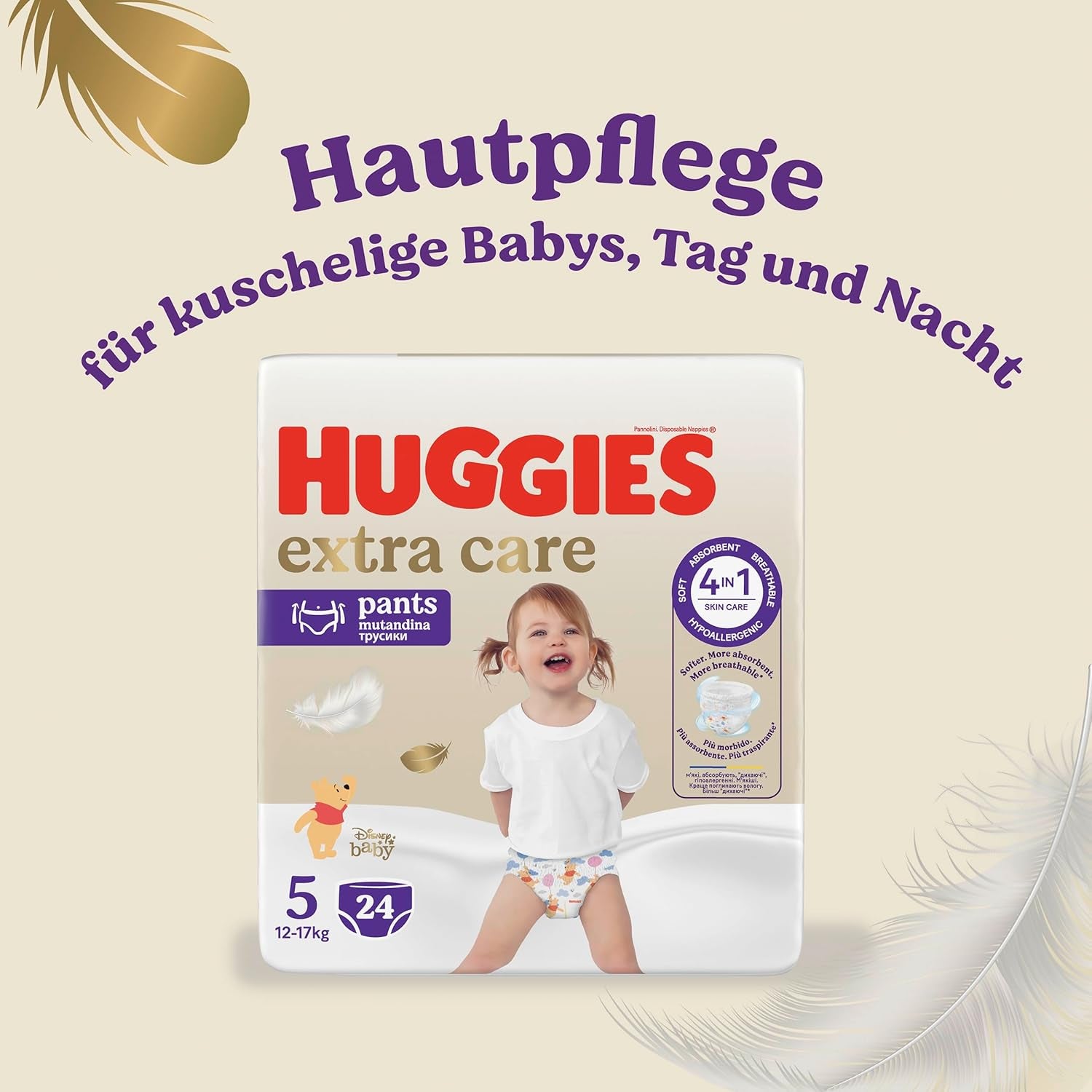Huggies Extra Care Pants Disney Design Méret 5 68 Pelenka (2x34) Fél hónapos doboz