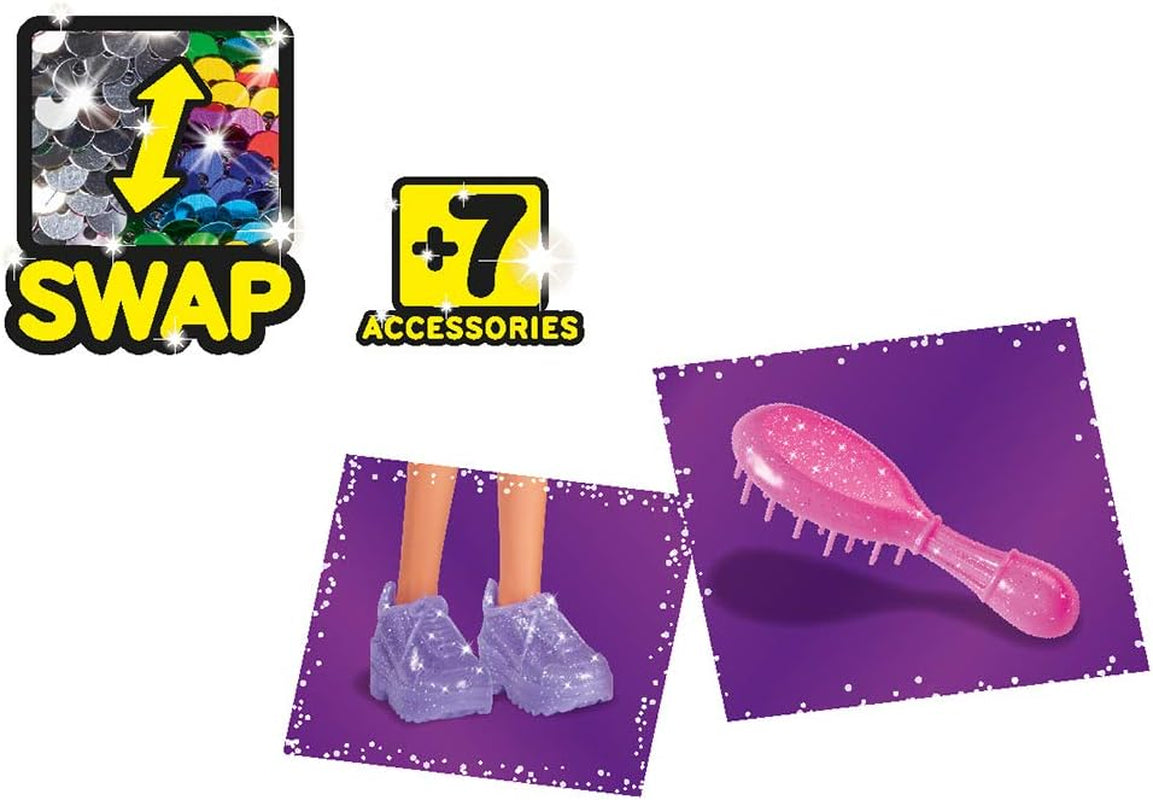 Simba Steffi Love XXL Hair / Puppe im Paillettenkleid mit Regenbogeneffekt und super Langen Haaren / inkl. Haarclips und Kamm / 29cm / Für Kinder ab 3 Jahren