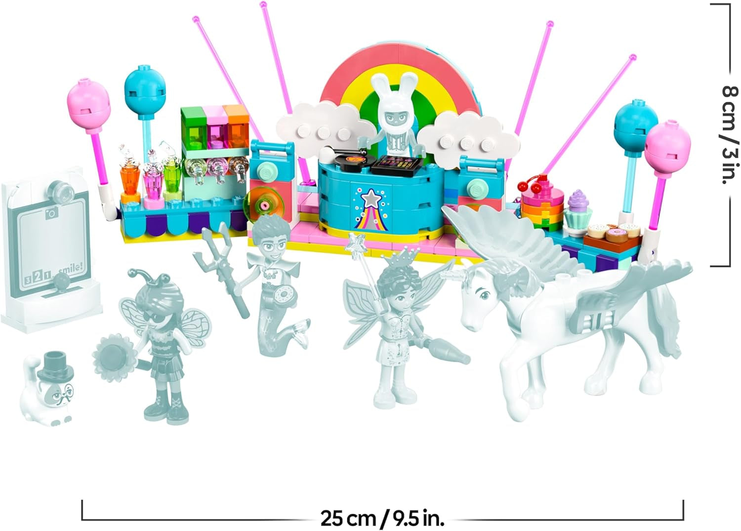 LEGO Friends Kostümparty mit Einhorn und Fee - Spielzeug für Mädchen ab 6 Jahren - Bühne, DJ-Pult, 4 Minipuppen, der Katze Churro und Einer Pferdefigur sowie lustigem Zubehör - Ajándékötlet - 42661