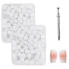 200 Stück Nail Art Schwamm Mit Metallgreifer, Nageldesign Zubehör Schwammpinsel, Um Eine Vielzahl Von Gradient Nail Art Patterns Zu Erstellen(Weiß)