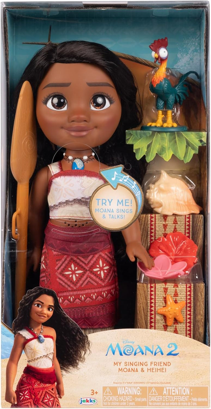 Disney - Moana 2 - Singende Puppe Moana, mozgatható - Größe 35 cm - Polinéz ruházat - Frisierbares Haar - Spielzeug für Mädchen ab 3 Jahren