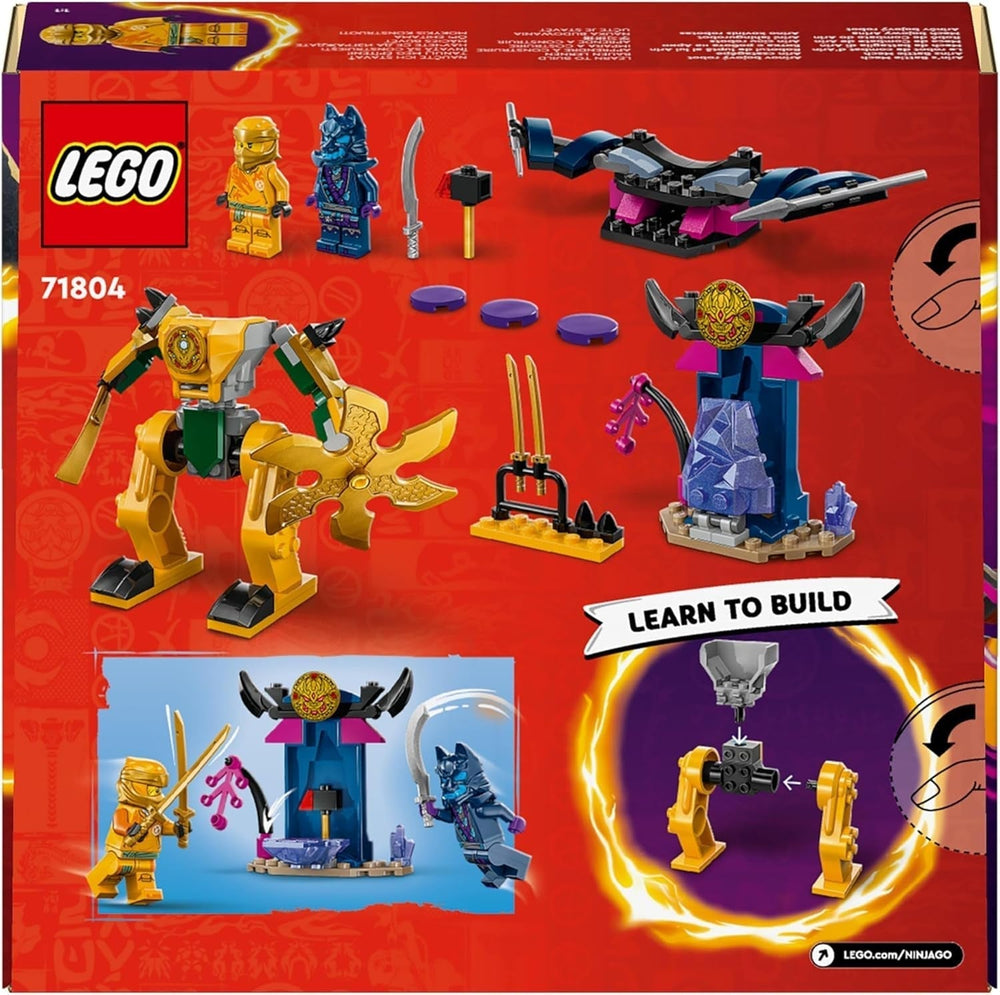 LEGO NINJAGO Arin's Battle Mech, nindzsa játék 4 évesnél idősebb gyermekek számára figurákkal, beleértve. Arin mini katanával, akciófigurákkal és mechekkel, kis ajándék fiúknak és lányoknak 71804 Építőkészlet Besuche den LEGO-Store
