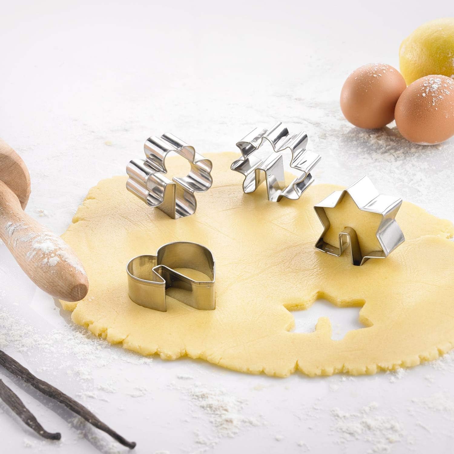 Set de forme pentru biscuiți Westmark, modele asortate, oțel inoxidabil, fursecuri pentru cană, 4 piese, argintii, 31962260