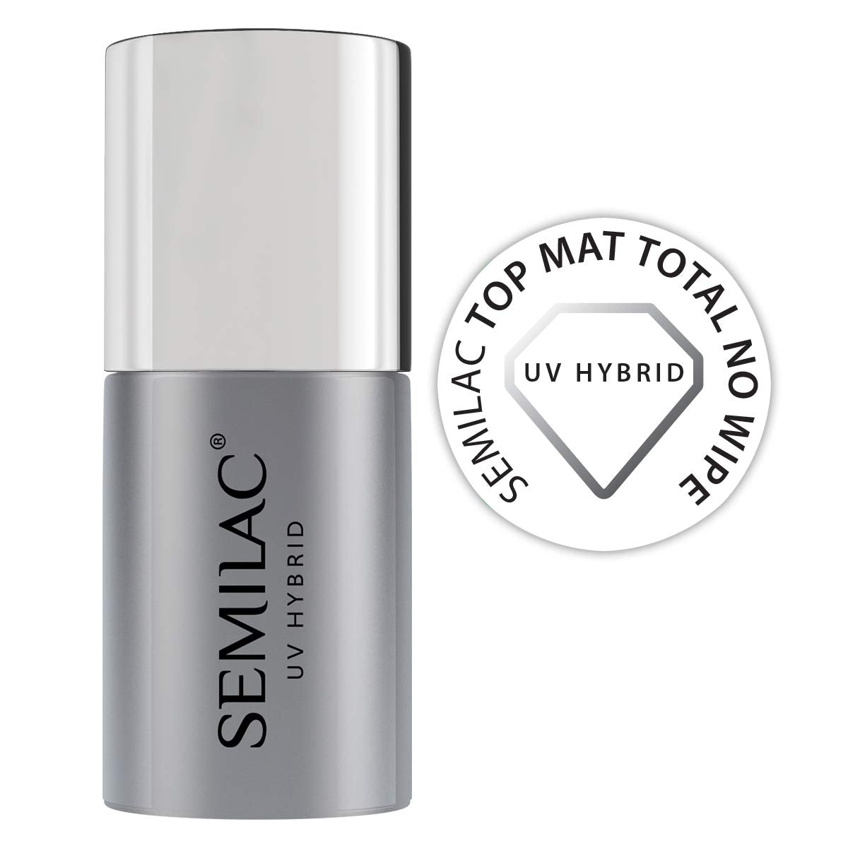Semilac Top Coat körömlakk 7 ml, innovatív, UV/LED, hibrid körömlakk, fényes felület, véd, átlátszó