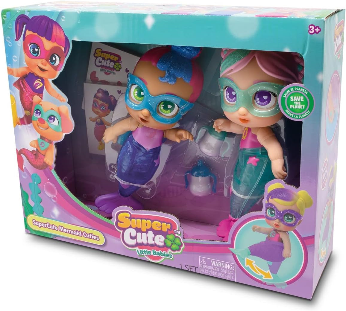 Super niedliche Mini-Sirenen Kala und Gabi 12 cm hoch mit beweglichen Schwänzen, zum Spielen im und aucher des Wassers (64320046)