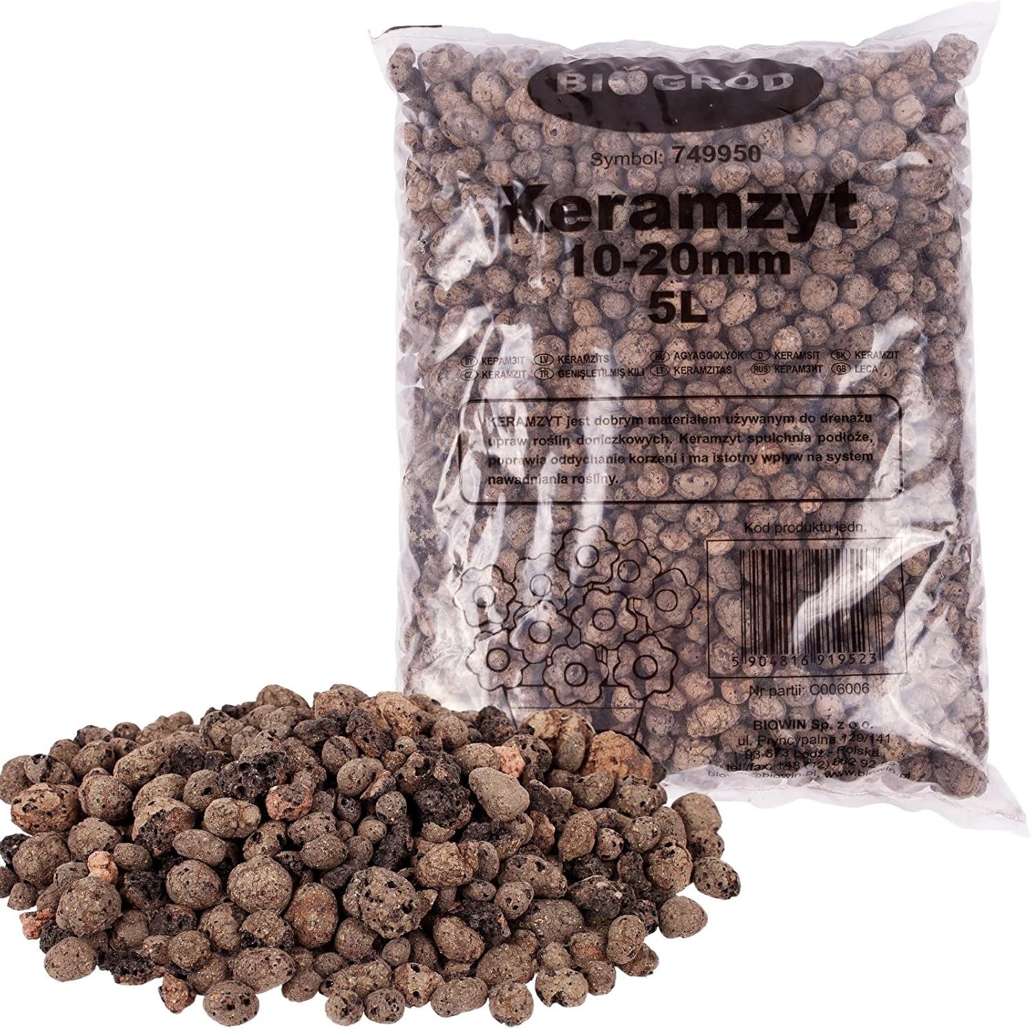 Browin 749950 Keramsit - duzzasztott agyag 4 L, 10-20 mm, barna