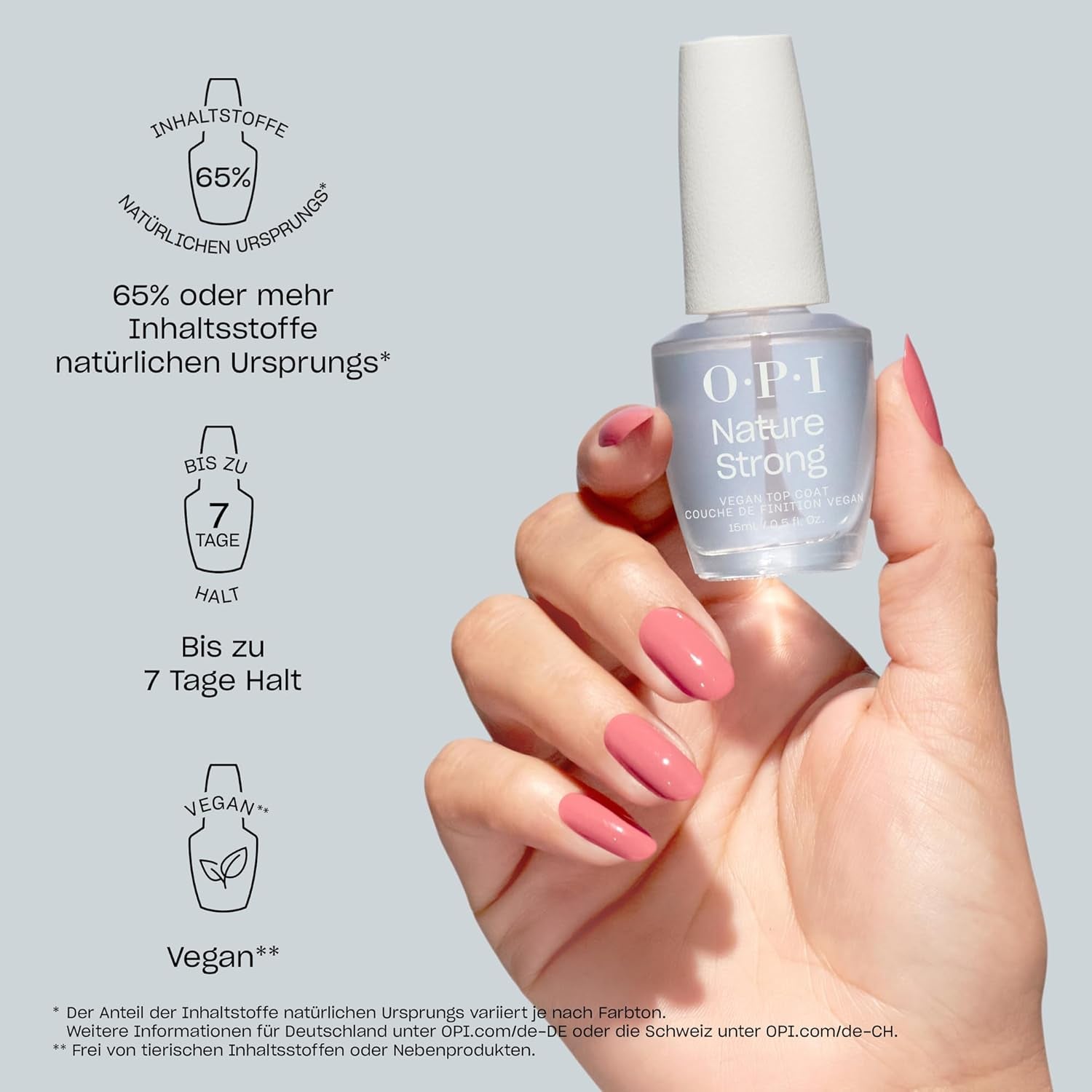 OPI Nature Strong White, Grey és Black Shades - hosszantartó körömlakk innovatív, természetes összetevőket tartalmazó vegán formulával - a fényes körmökért