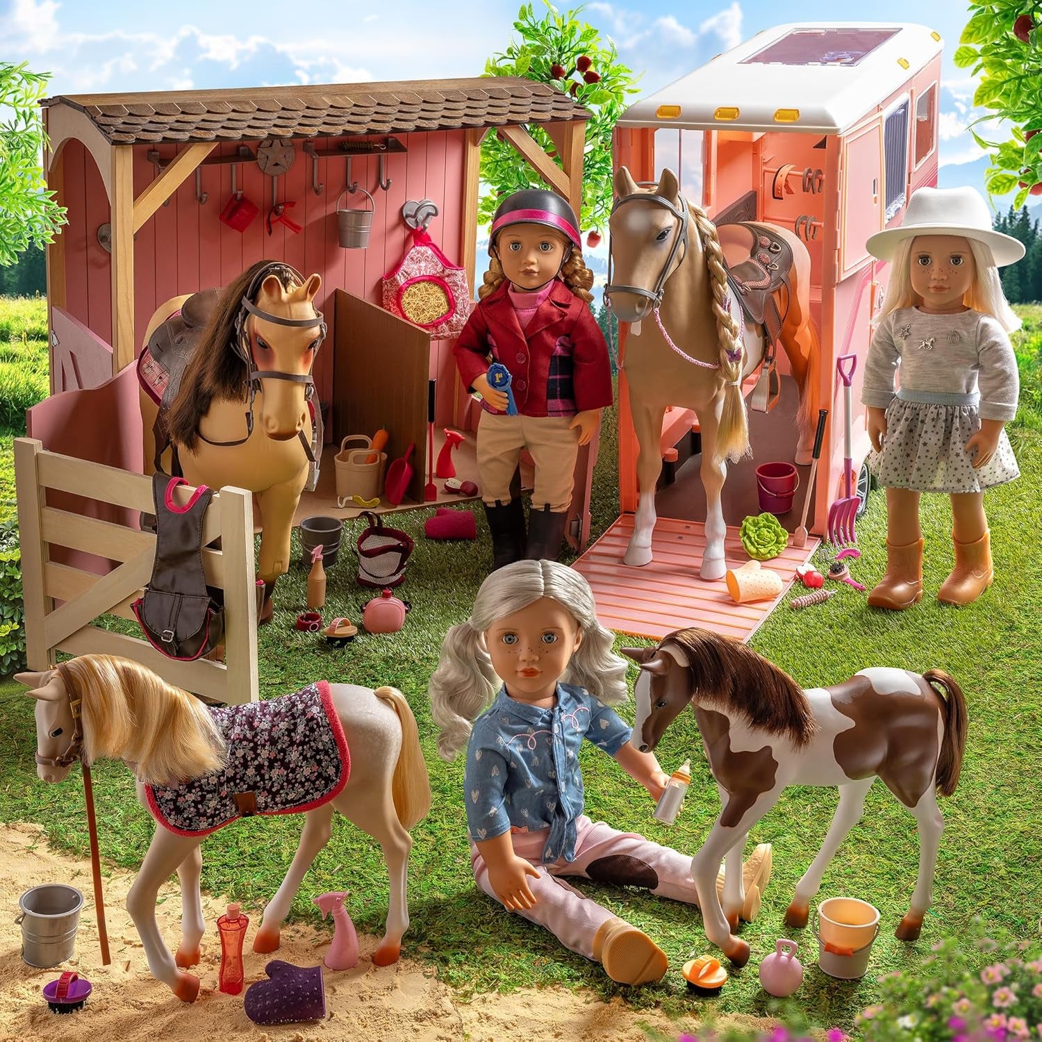 Our Generation - Riding In Style - Reitsport-Outfit - Reitaccessoires - 46 cm Puppenkleidung - Vorgetäuschtes Spiel - Spielzeug für Kinder ab 3 Jahren