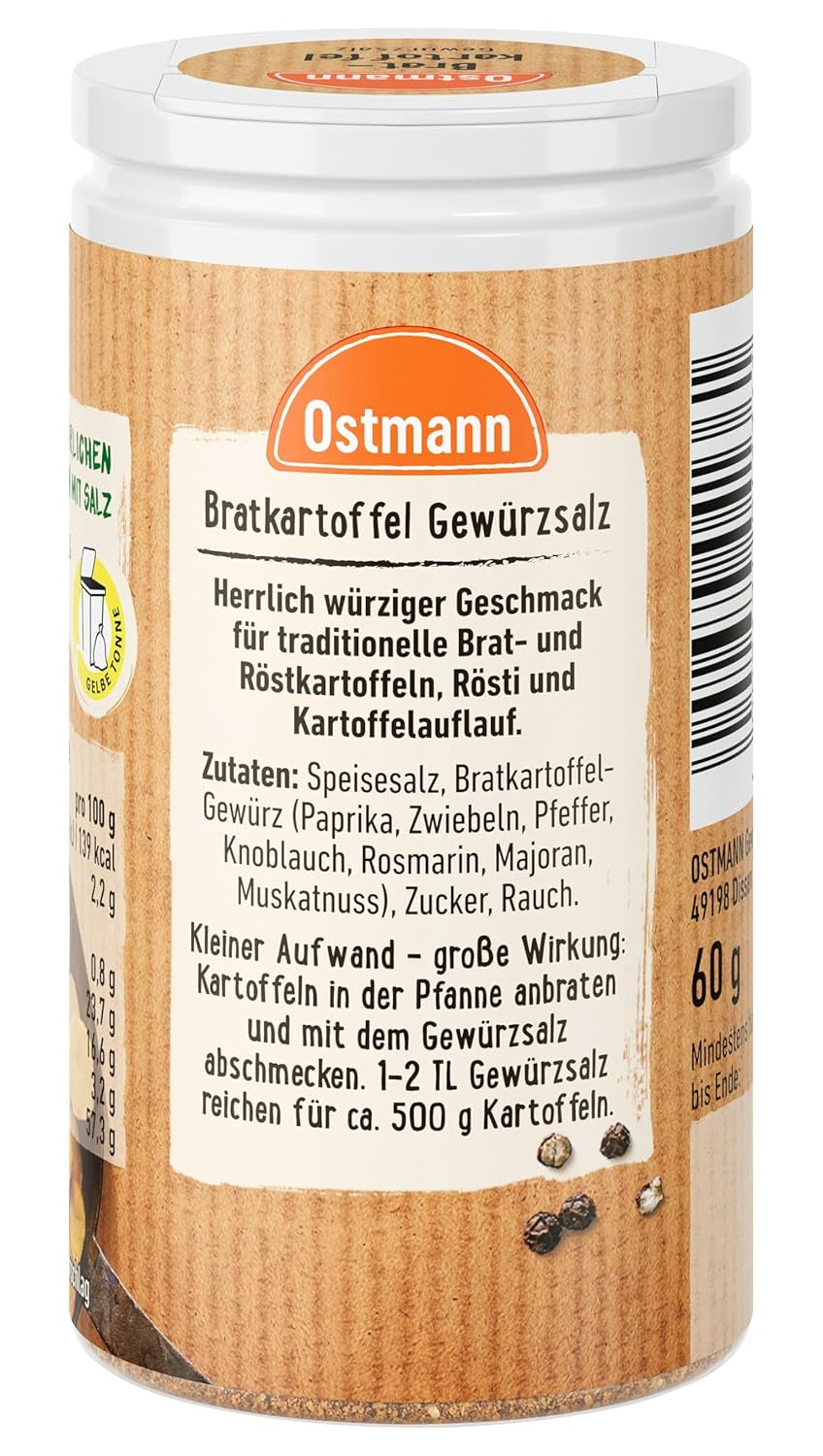 Ostmann Gewürze - Bratkartoffel Gewürzsalz | Pikant-salziges Gewürz für Kartoffelgerichte | 60 g Der Streudose-ban