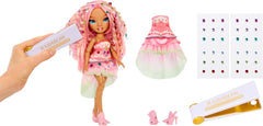 Rainbow High Be Dazzling – Adeline Rose – Rosa 28 cm Modepuppe mit Verzierungswerkzeug, Funkelnden Schmucksteinen und Styling-Accessoires