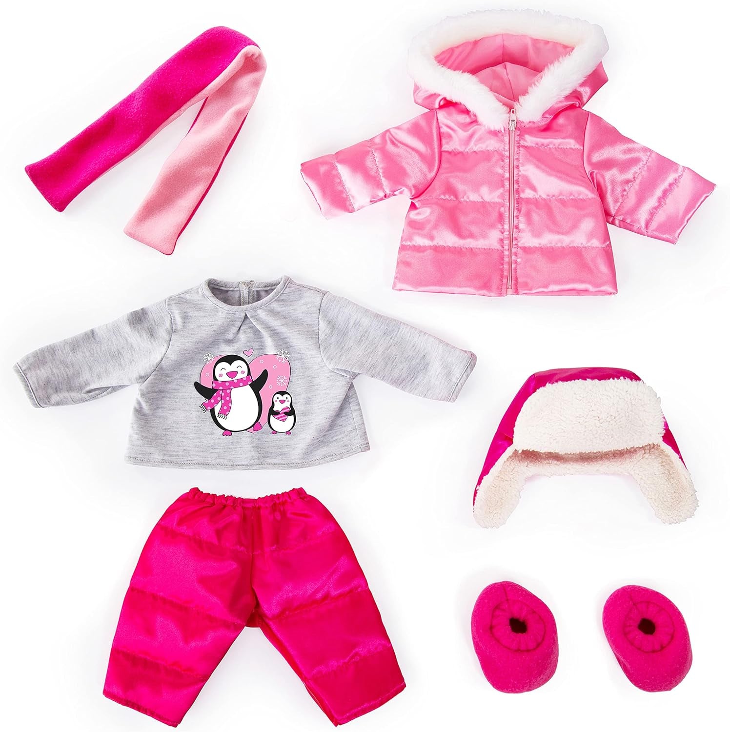 Bayer Design 84613AA Puppenkleidung, Puppenoutfit, mehrteilige Puppenanziehsachen, Winterset, Puppenzubehör