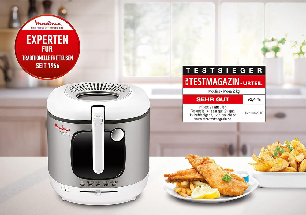 Fritőz AM4800 Mega 2kg, olajsütő, szagszűrő, 1800 W Háztartási gépek Naty Shop