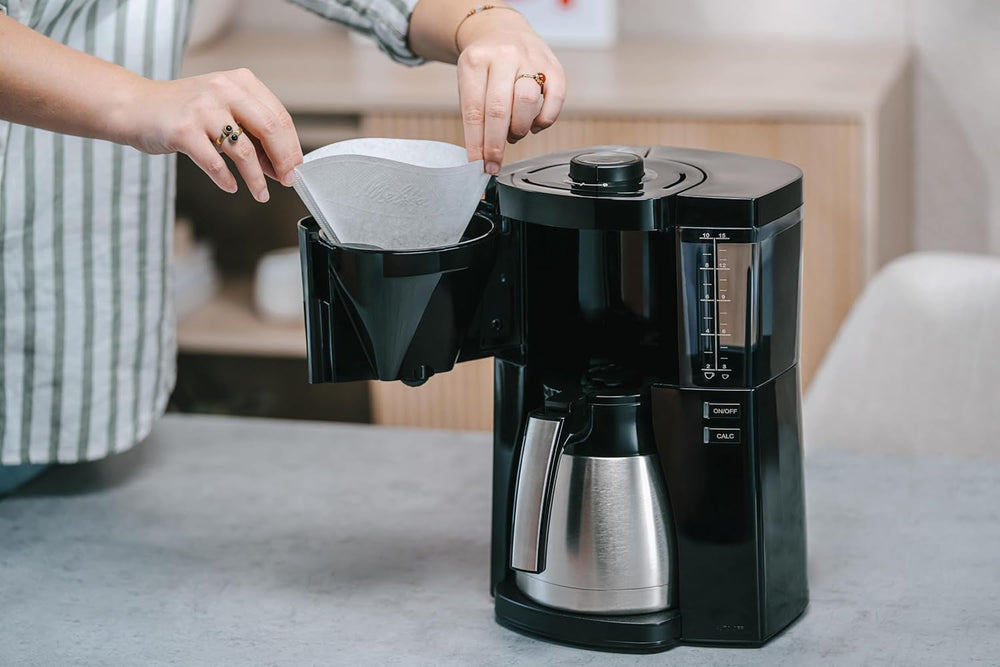 Melitta Look Therm – Espressor cu filtru, carafă termică și rezervor de apă detașabil, pentru până la 10 cești de cafea, negru