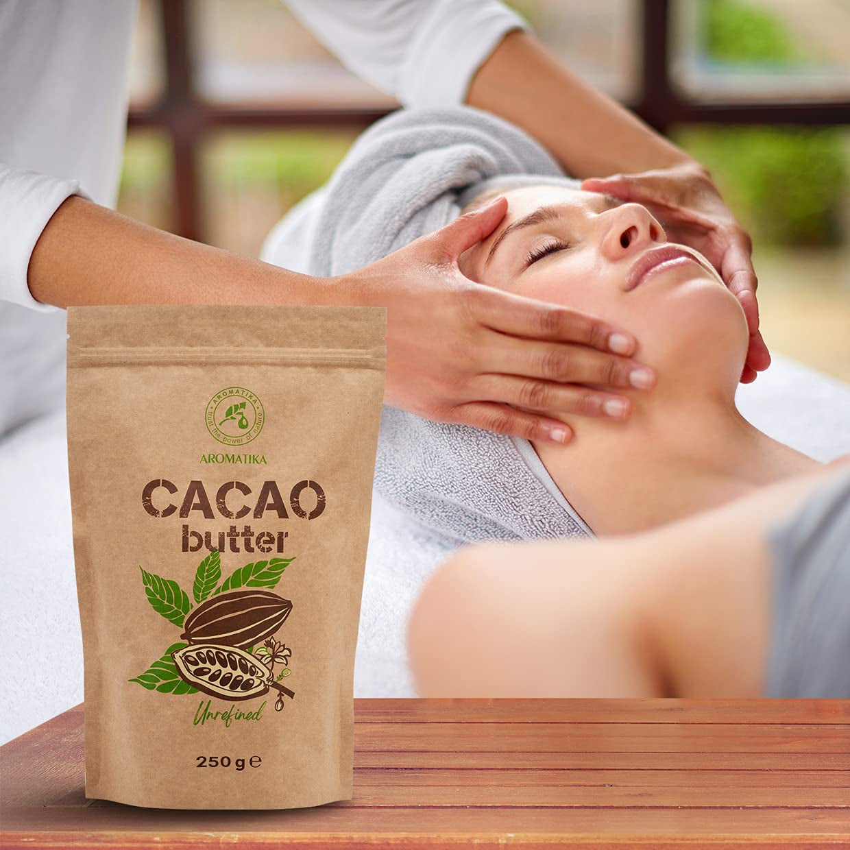 Kakaóvaj - 250g - Theobroma Cacao - Nyers kakaóvaj - Kakaóvaj Stückenben - Kaltgepresst - Unraffiniert - Rein und Naturlich - für Speisen und Hautpflege - Kakaóvaj