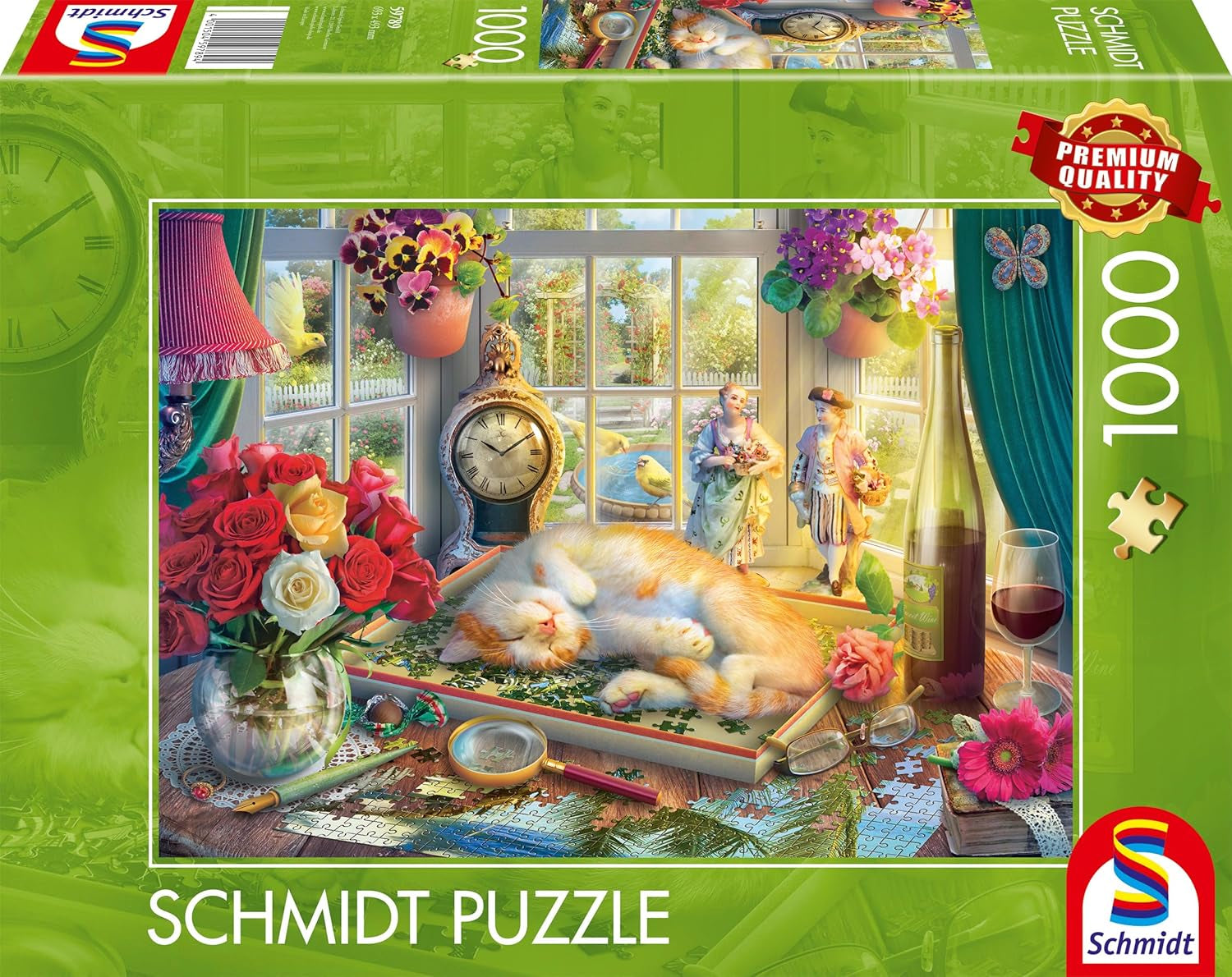 Schmidt Spiele 59789 Puzzle idő a macskával, kirakós játék 1000 darab Puzzle Naty Shop Alapértelmezett cím