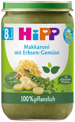 Hipp menük 100% növényi alapú 8-10 hónapos kortól Anya és Gyermek Naty Shop 220 gramm Makaróni zöldbabbal és spenóttal