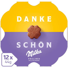 Praliné Milka Little Thank You – alpesi tejcsokoládé finom tejszínes töltelékkel – 12 x 44g