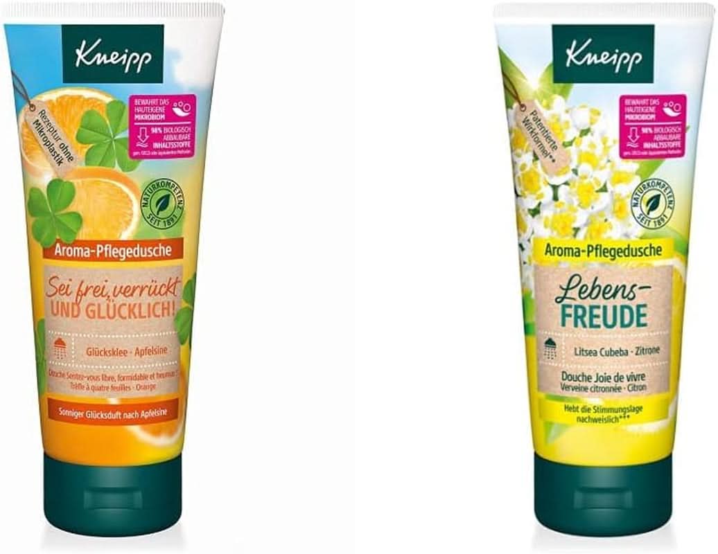 Kneipp Aroma, Tusfürdő, Hidratáló, 200 ml Zuhany és fürdő Naty Shop 2 db x 200 ml Bundle Mit Pflegedusche Lebensfreude