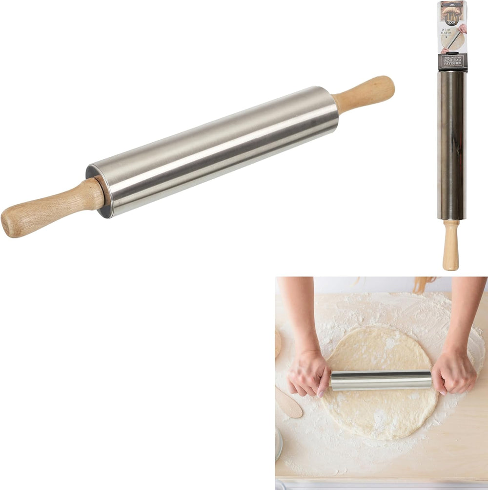 ROZSDAMENTES ACÉL GÖRGŐ. H.42 D.5 CM