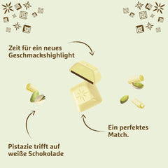 Schogetten fehér pisztácia | Fehér csokoládé pisztácikrémes töltelékkel | 100 g | Kényelmesen adagolható (3 db-os csomag)