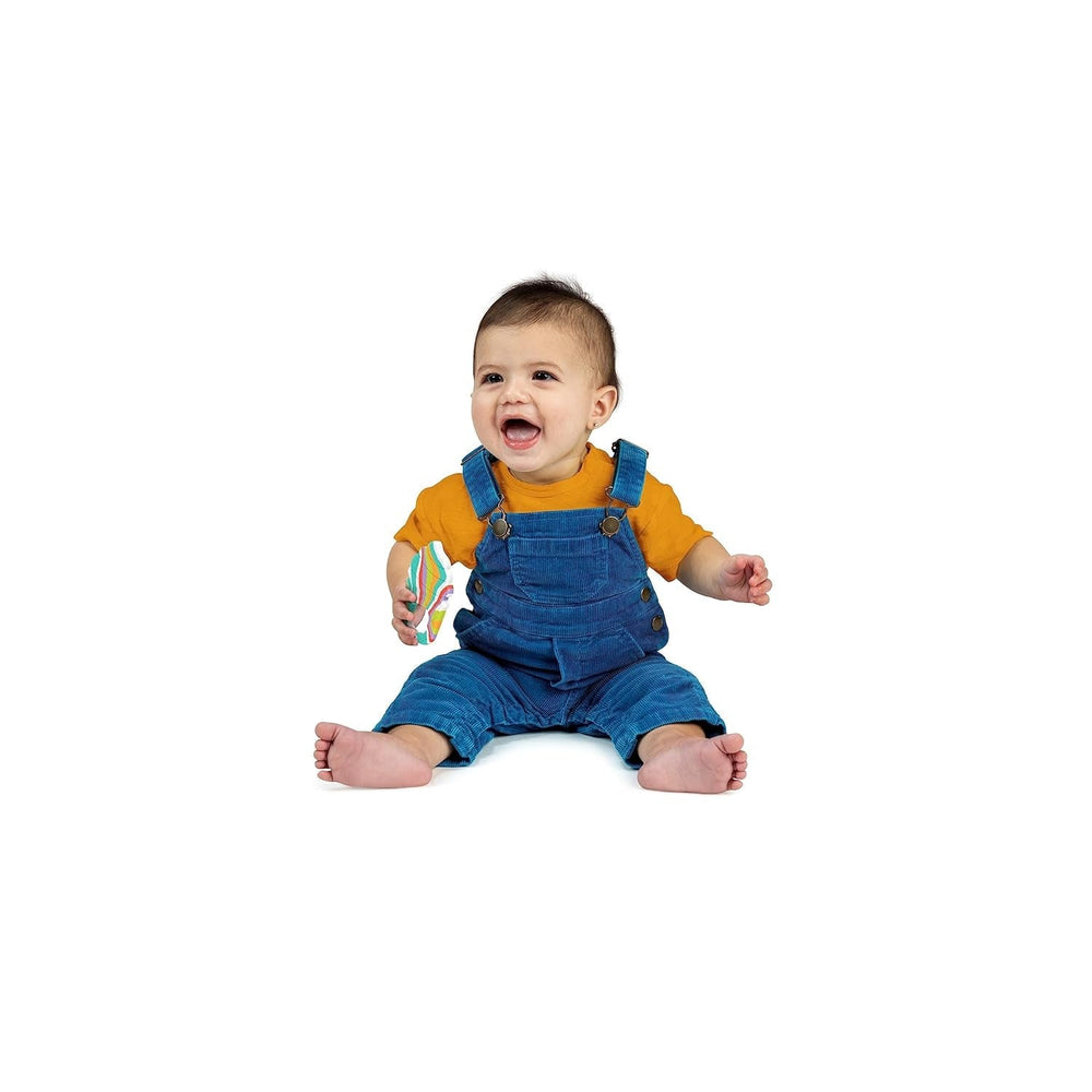 Inel de dentiție din silicon Bright Starts Soothing Soft Serve, cornet de înghețată ușor de prins, fără BPA, unisex, 3 luni+