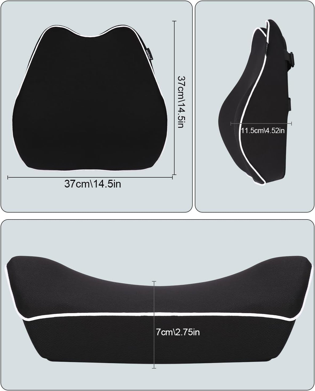 Jutyum pernă spate mașină, pernă lombară din spumă de memorie, suport lombar mașină, pernă lombară pentru scaun de birou, pernă ergonomică de suport lombar pentru scaune auto, scaun de birou, scaun cu rotile Perne lombare Naty Shop