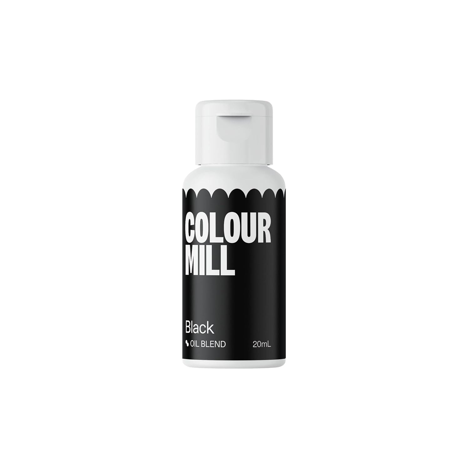 Colorant alimentar negru pe bază de ulei Colour Mill - Colorant alimentar pentru ciocolată, fondant, brioșe, prăjituri, copt, macaroane - Colorant alimentar pentru decorarea torturilor - 20 ml