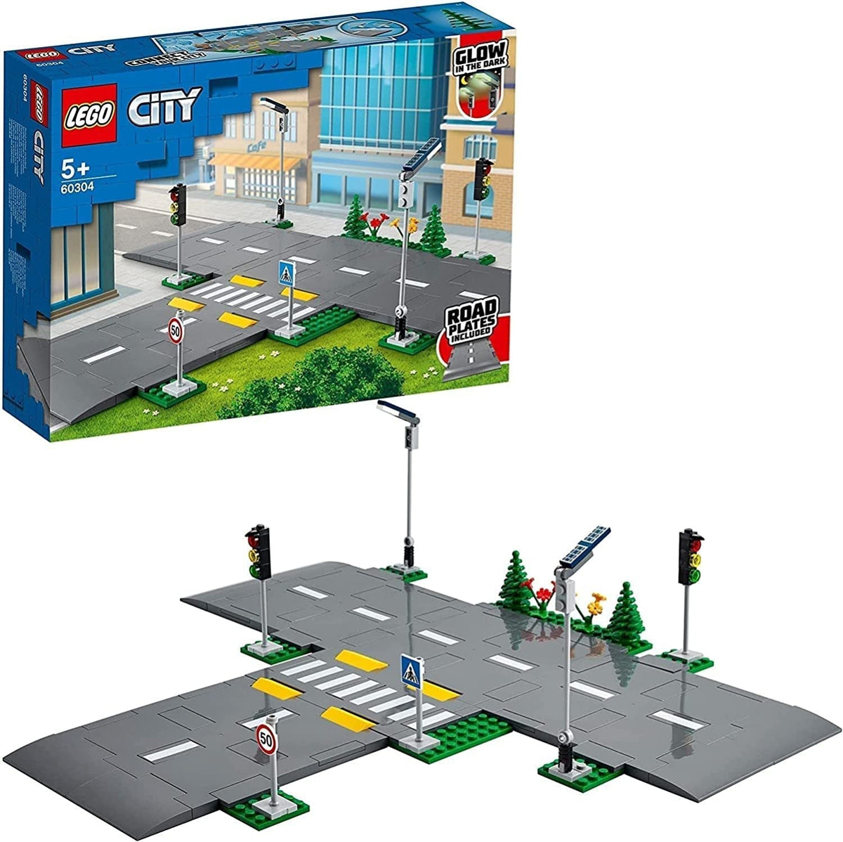 LEGO City útkereszteződés közlekedési lámpákkal építőkészlet, sötétben világító kockákkal 60304 építőkészlet Besuche den LEGO-Store Single