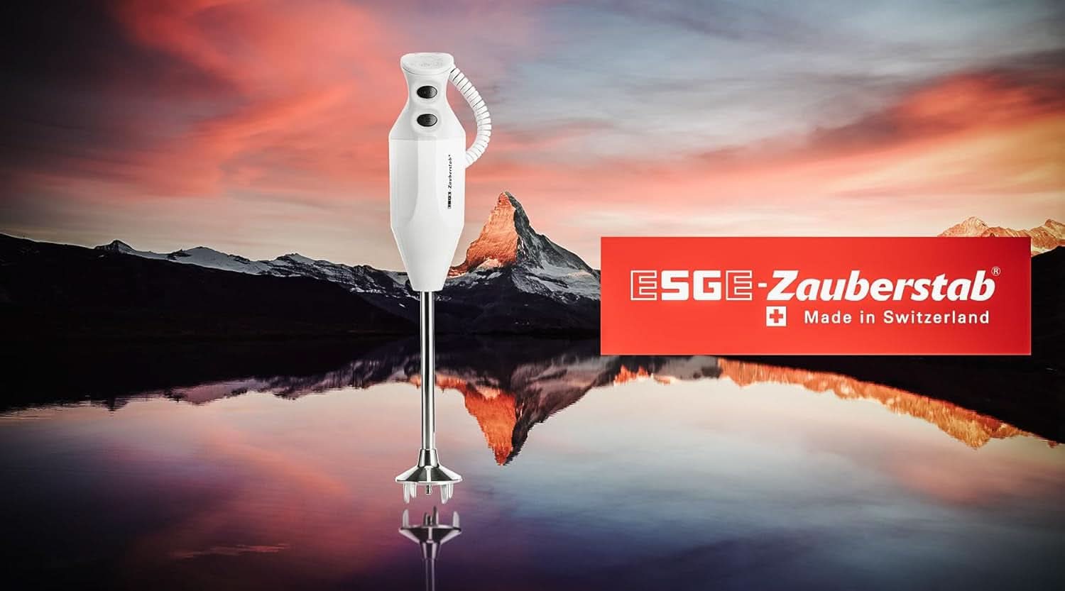 ESGE Zauberstab P 200 Profi, Stabmixer Weiß Inkl. Zubehör, Bis Zu 17 000 U/min, 90860, Weiß/Grau Kitchen Naty Shop