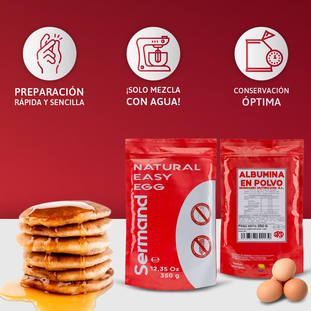 Eiklarpulver (350g) | Getrocknetes Eiklar Pulver | Eialbumin für Backen & Kochen | Ohne Zusatztoffe | Laktózmentes Zip-Bag csomagolás