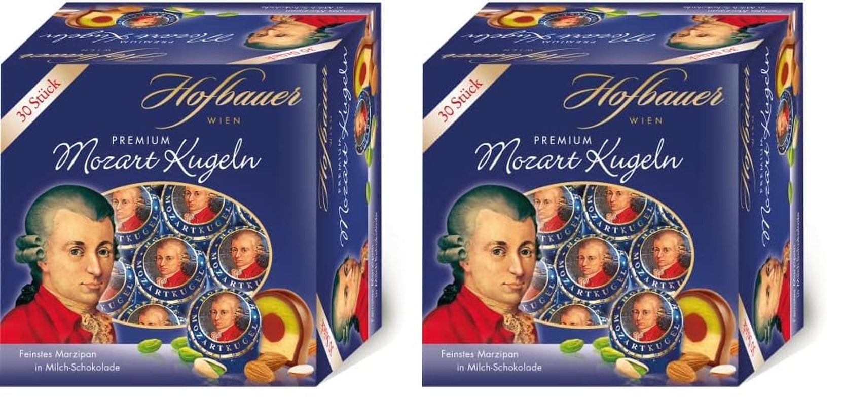 Hofbauer Vienna Mozartkugeln Cutie de ciocolată cu lapte 600g (30 bucăți)