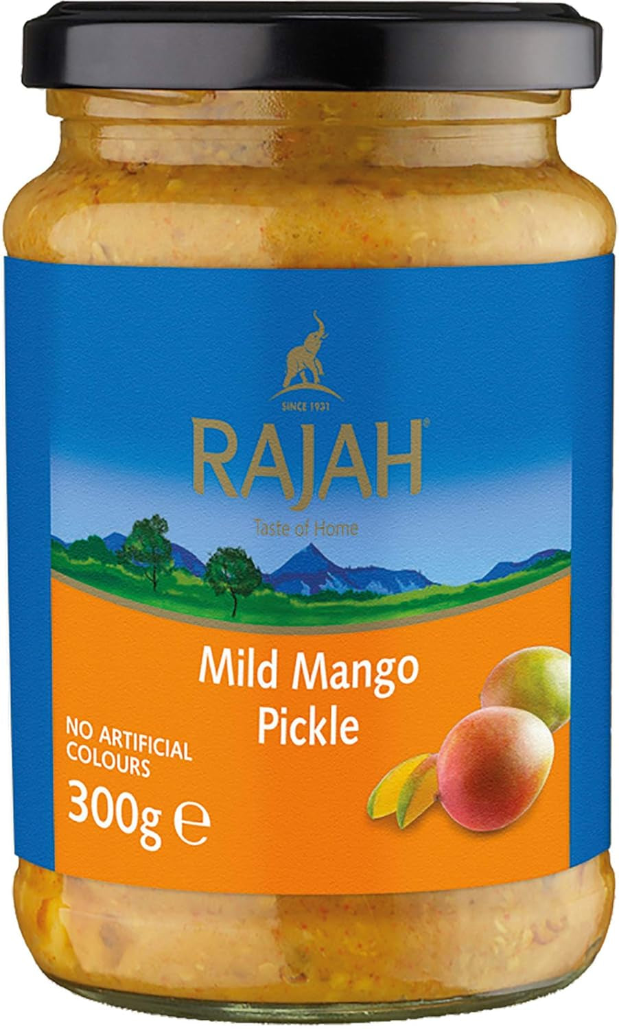 Rajah Mild Lime Pickle – Enyhe limelegte Limetten – Ideális als Begleitung zu Curry, Fleisch, Käse, Poppadums & Vorspeisen – 1 x 300 g