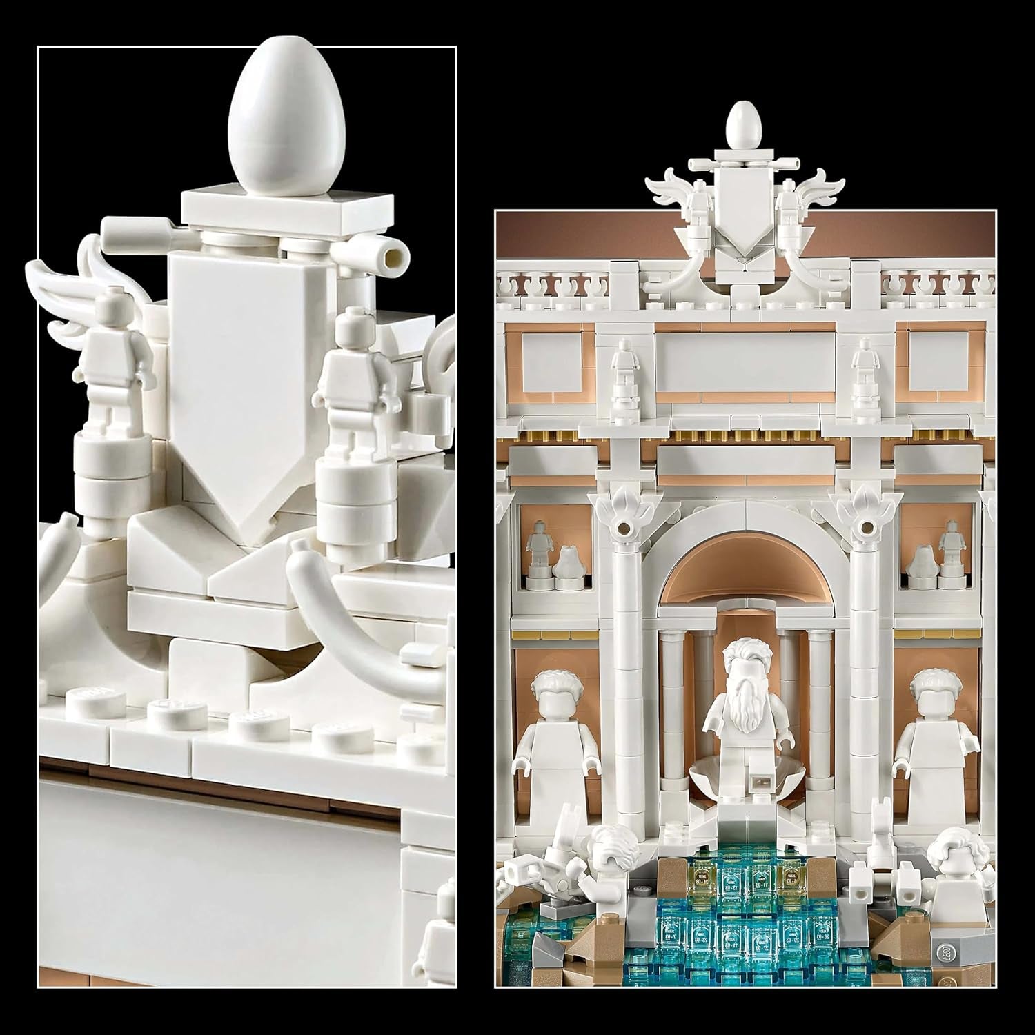 LEGO Architecture Trevi-kút – Róma tereptárgyának modellje minifigurák szobrokkal – irodai és nappali gyűjtemény – ajándék felnőtteknek és az építészet szerelmeseinek 21062 Építőkészlet Besuche den LEGO-Store