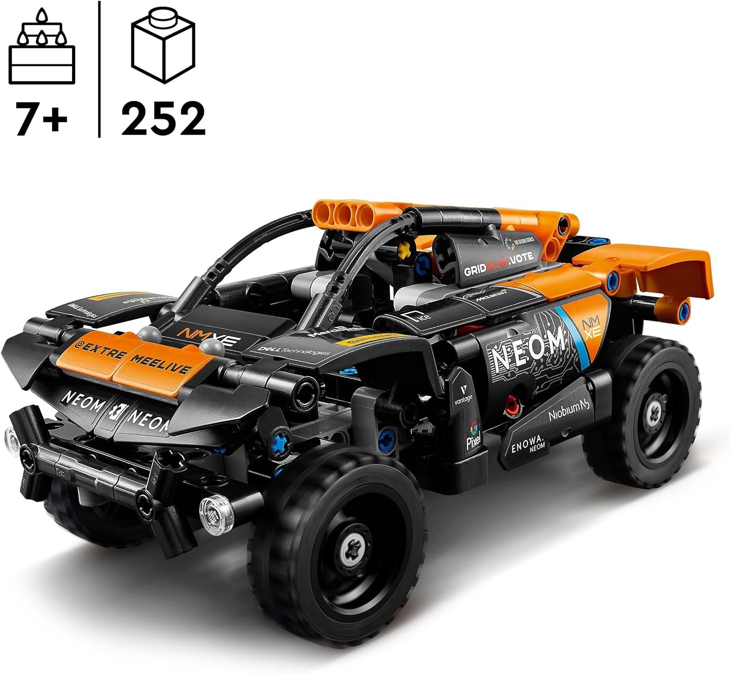 LEGO Technic NEOM Mclaren Extreme E versenyautó készlet, motoros játék gyerekeknek, megépíthető szélautó, technikai ajándék fiúknak és lányoknak 7 éves 42166 építőkészletek Besuche den LEGO-Store