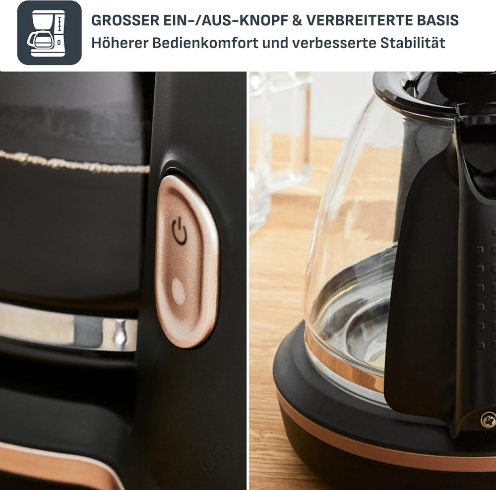 Espressor cu filtru Tefal Includeo, espressor extrem de ușor de utilizat, potrivit pentru dreptaci și stângaci, deschidere automată a capacului, 1,25 l, 10 până la 15 cești, CM533811